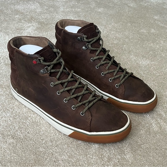 UGG Other - UGG Leather & Suede High Top Sneakers/Ankle Boots-Men’s 11-Chocolate Brown-EUC